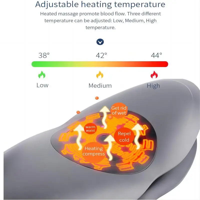 Electric Lumbar Massager with Adjustable Heating Temperature – Low, Medium and High Heat Levels