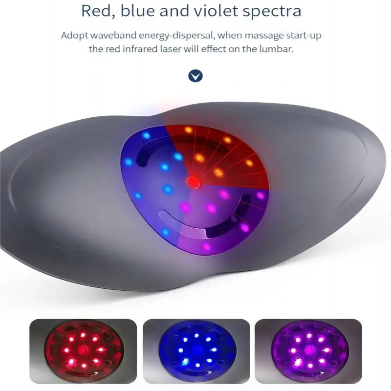 Electric Lumbar Massager with Red, Blue and Violet Light Therapy for Lumbar Pain Relief