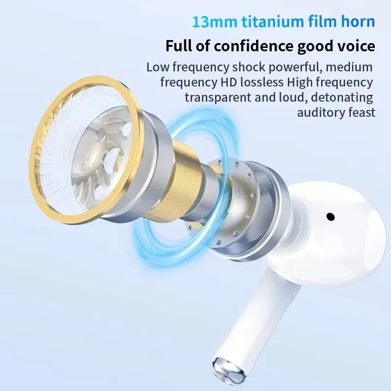 Pro 5 Wireless Earbuds with 13mm titanium film horn – deep bass and HD sound driver